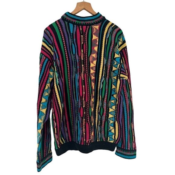Vintage 90s Coogi Australia Multicolor Knitted Sweater Men's Sz L Biggie Cosby - Picture 3 of 8